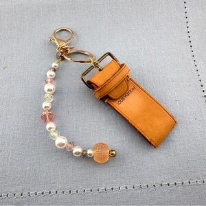Louis Vuitton Tan Key Holder with Beaded Chain